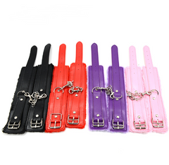 Alternative Leather Plush Metal Handcuffs and Leg Cuffs