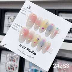 Handmade Wearable Nail Art Collection with Rhinestones