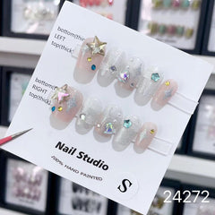 Handmade Wearable Nail Art Collection with Rhinestones