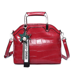 Crocodile Leather Backpack with Dual Straps