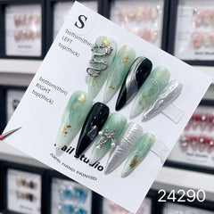 Handmade Wearable Nail Art Collection with Rhinestones