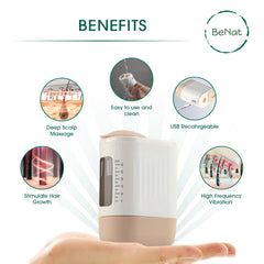 二合一电动生发油涂抹器和振动头皮按摩仪。