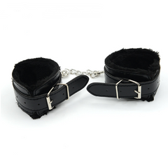 Alternative Leather Plush Metal Handcuffs and Leg Cuffs