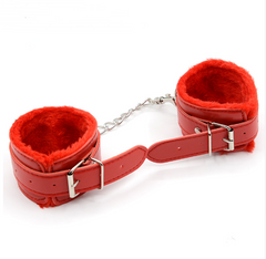 Alternative Leather Plush Metal Handcuffs and Leg Cuffs