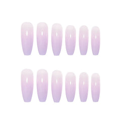 Purple Gradient Wearable Nail Stickers - Extra Long Tips