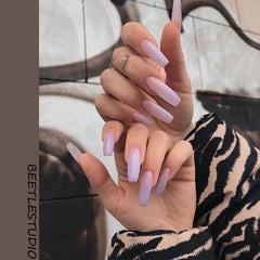 Purple Gradient Wearable Nail Stickers - Extra Long Tips