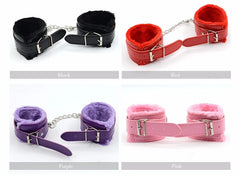 Alternative Leather Plush Metal Handcuffs and Leg Cuffs