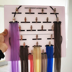 Acrylic Hair Extension Stand with Clips and Dispenser