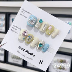 Handmade Wearable Nail Art Collection with Rhinestones