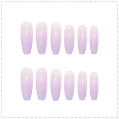 Purple Gradient Wearable Nail Stickers - Extra Long Tips