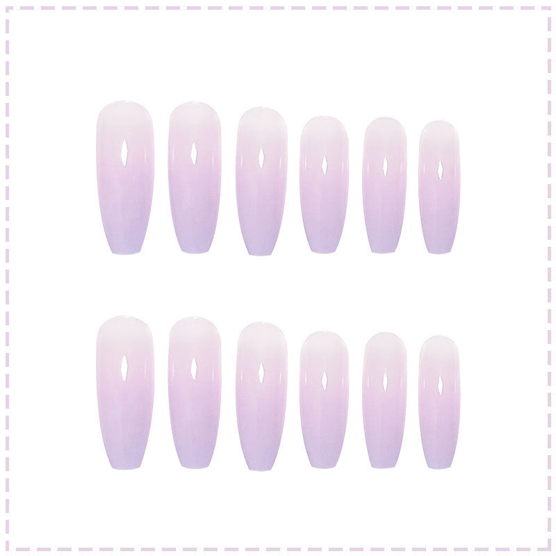Purple Gradient Wearable Nail Stickers - Extra Long Tips
