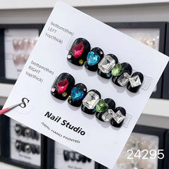 Handmade Wearable Nail Art Collection with Rhinestones