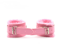 Alternative Leather Plush Metal Handcuffs and Leg Cuffs