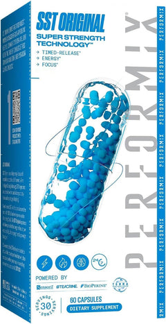 PERFORMIX - SST Original - 锻炼前服用 - 含250毫克咖啡因 - 能量补充剂 - 不会能量骤降 - 健身目标 - 益智 - 缓释配方，全天专注、改善情绪和提升能量 - 男女皆宜 - 60粒胶囊