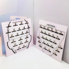 Acrylic Hair Extension Stand with Clips and Dispenser