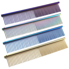 Stainless Steel Pet Grooming Comb in Various Colors